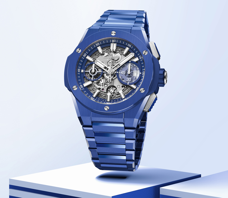  Хронограф Hublot Big Bang Integral Indigo Blue Ceramic в 42 мм корпусе из синей керамики с функцией Flyback 