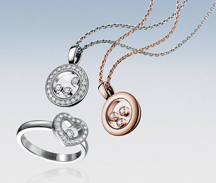 Кулоны и кольцо Chopard Happy Diamonds 