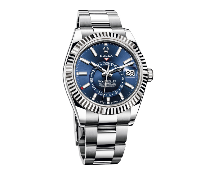 Rolex Sky-Dweller c индикацией второго часового пояса и годовым календарем