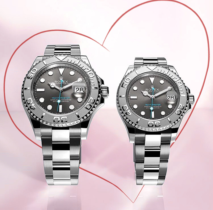 Часы Rolex Yacht-Master в корпусах из стали и платины диаметром в 40 мм и 37 мм 