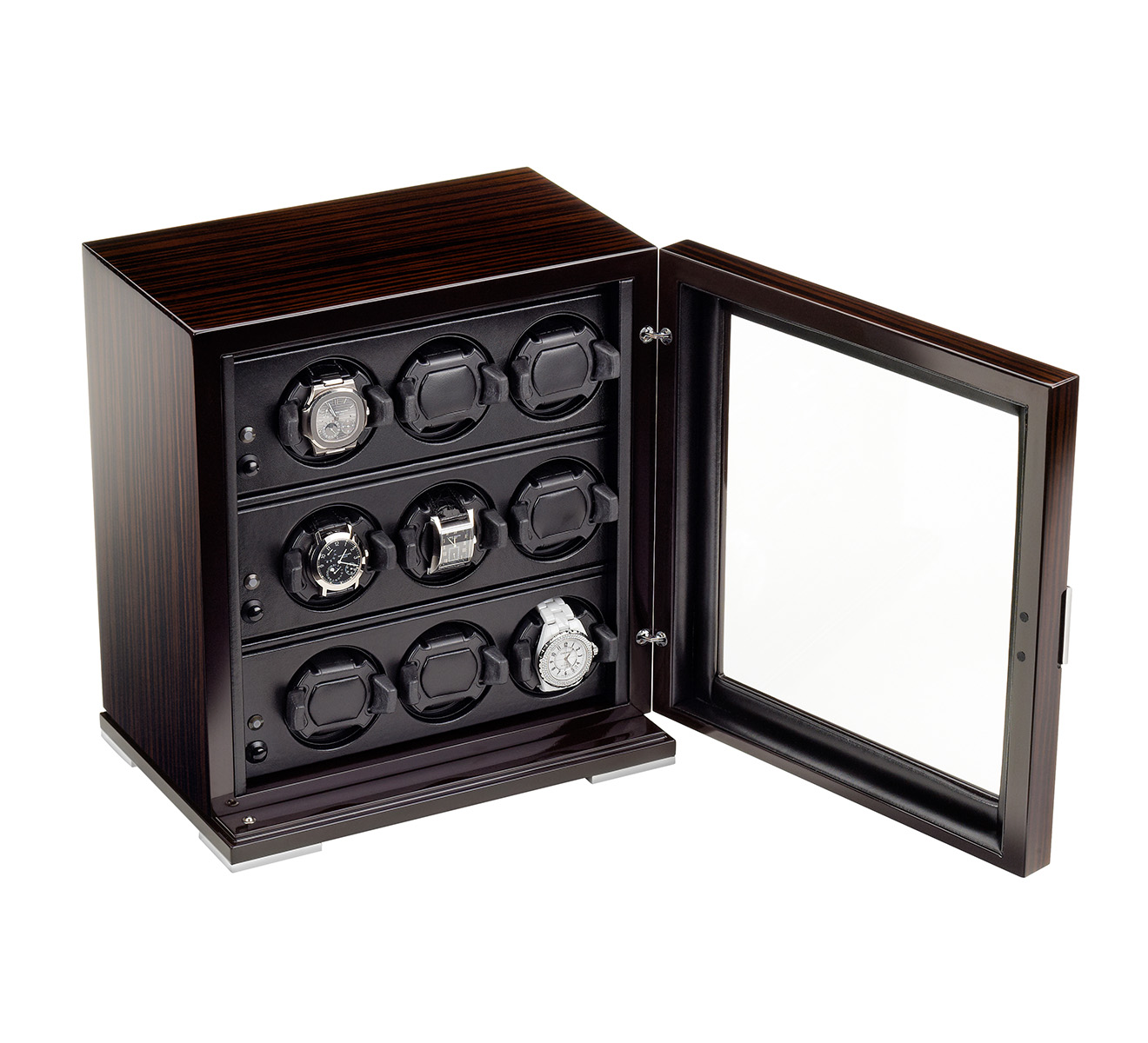 Шкатулка для часов с автоподзаводом SCATOLA del TEMPO Watch Winders 9 RT EB OS 1 VETRO - фото 2 – Mercury