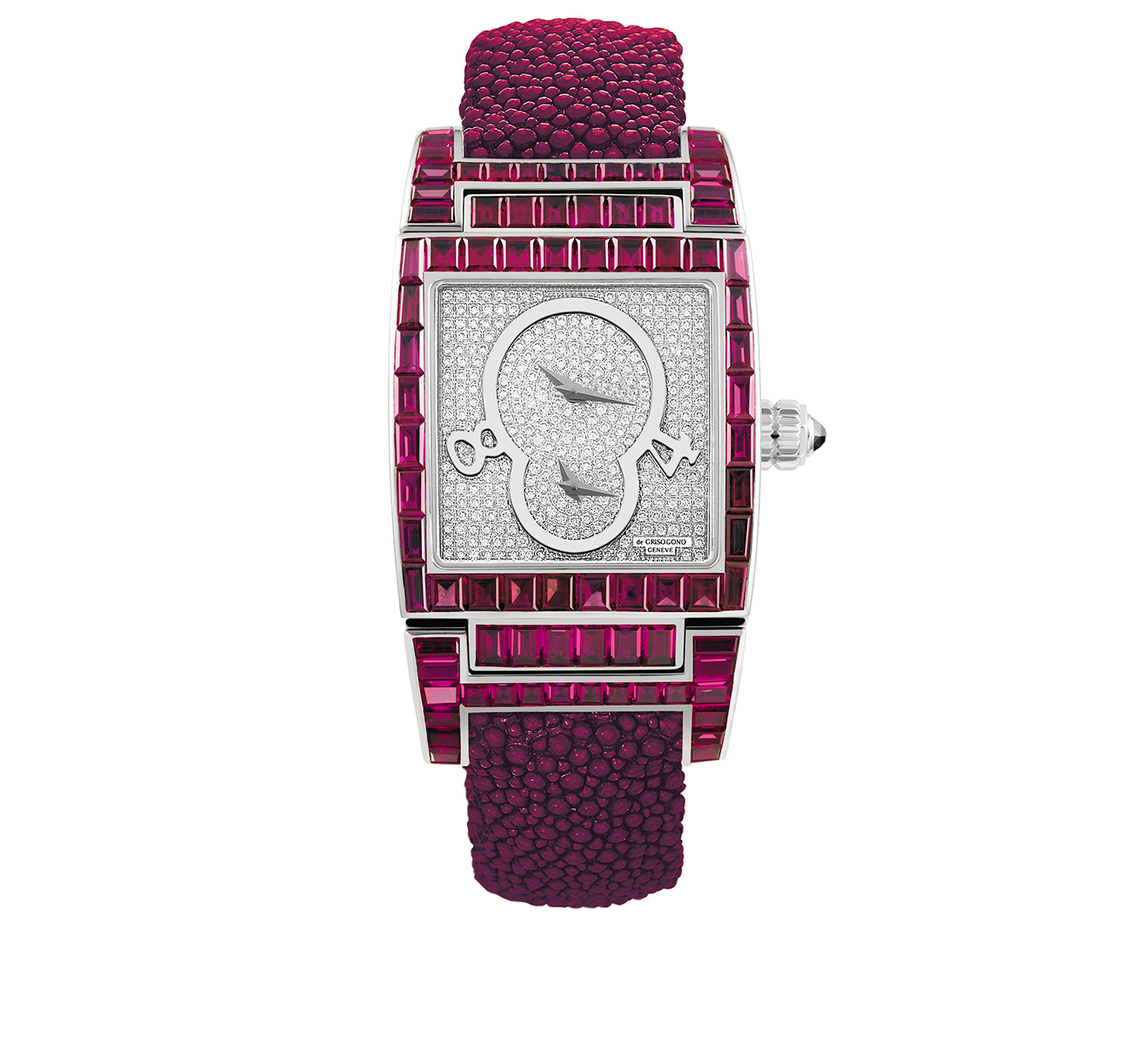 Часы Dual Time White Gold Rubies de GRISOGONO Instrumentino TINO S24R AT - фото 1 – Mercury