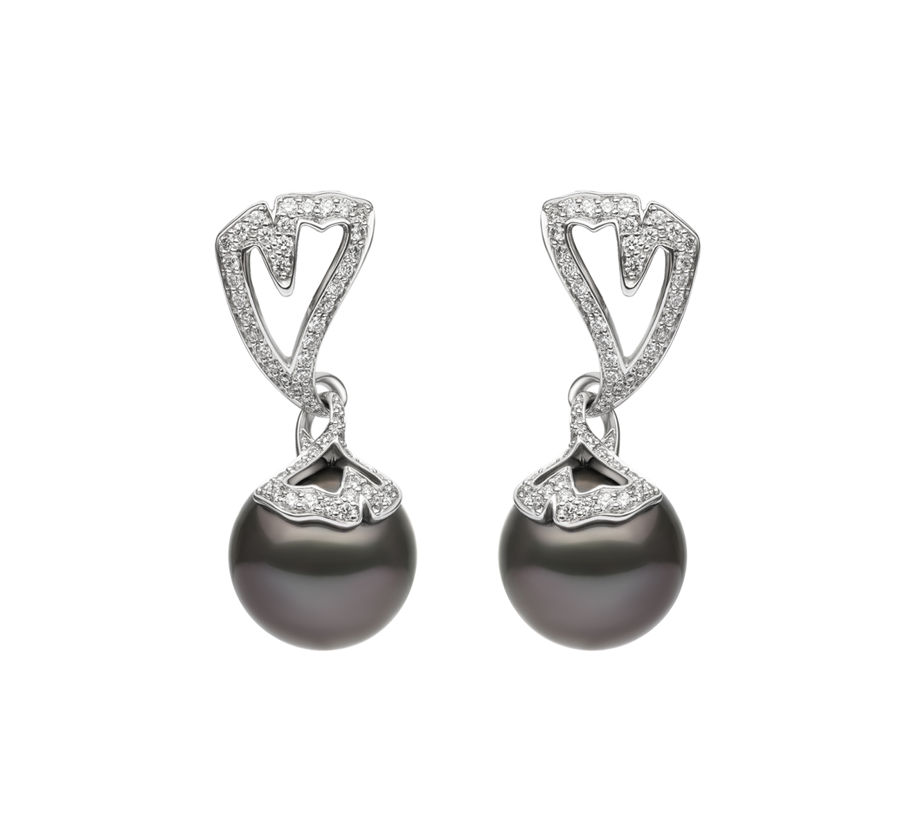 Серьги Ginkgo MIKIMOTO Classic PEA 1050 BDW - фото 1 – Mercury