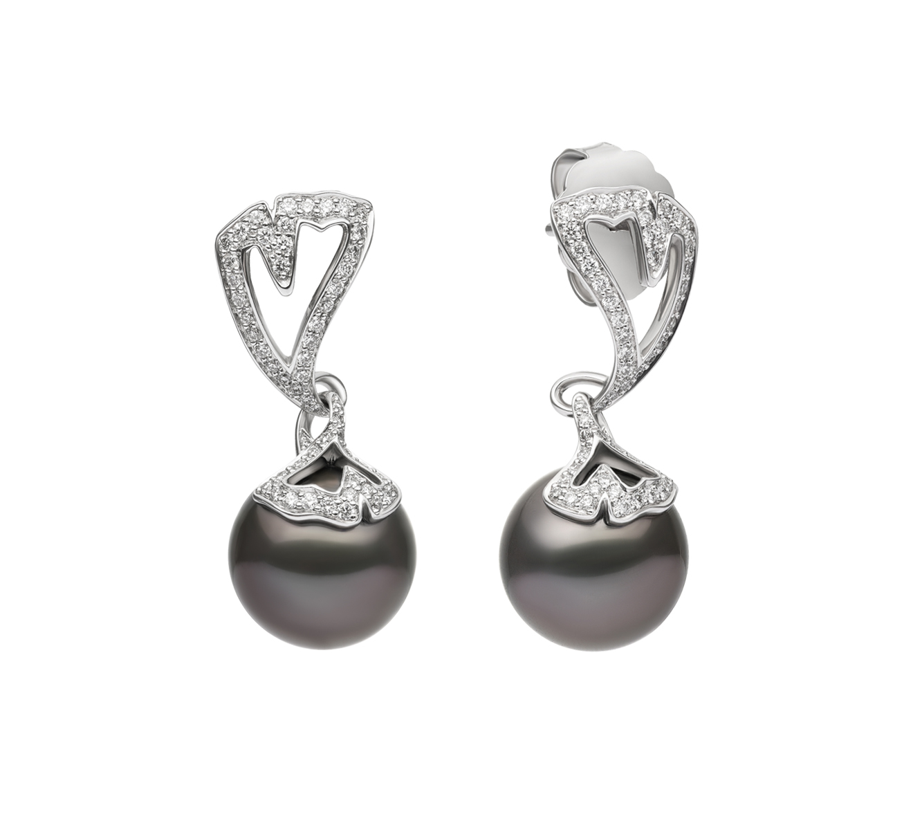 Серьги Ginkgo MIKIMOTO Classic PEA 1050 BDW - фото 2 – Mercury