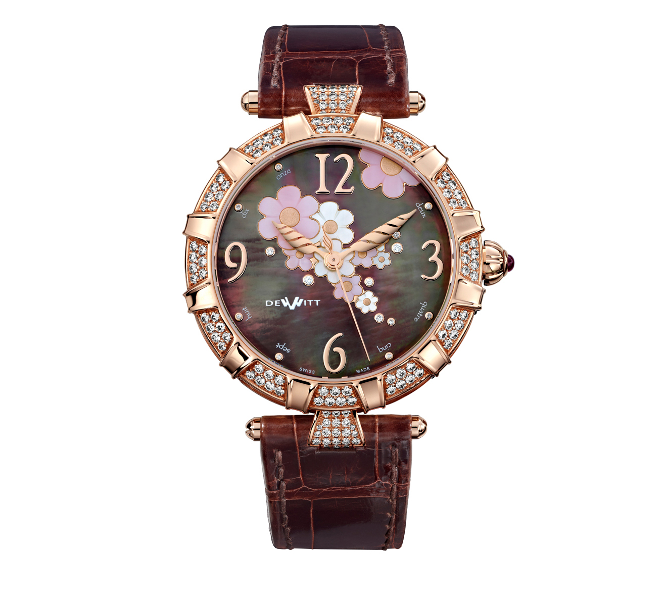 Часы Automatic Rose Gold Brown Pearl DEWITT Golden Afternoon GA.AU.001 - фото 1 – Mercury