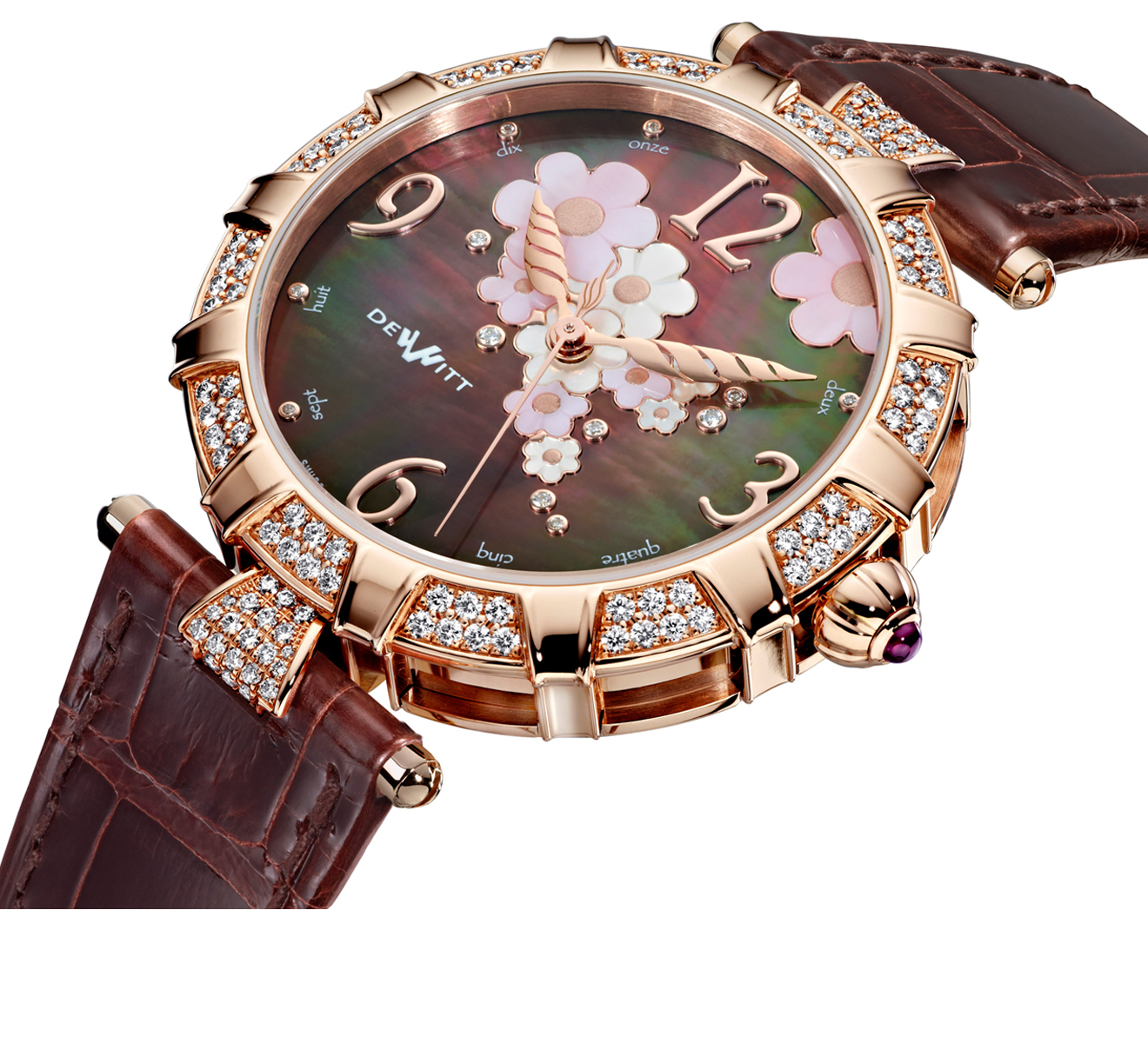 Часы Automatic Rose Gold Brown Pearl DEWITT Golden Afternoon GA.AU.001 - фото 2 – Mercury