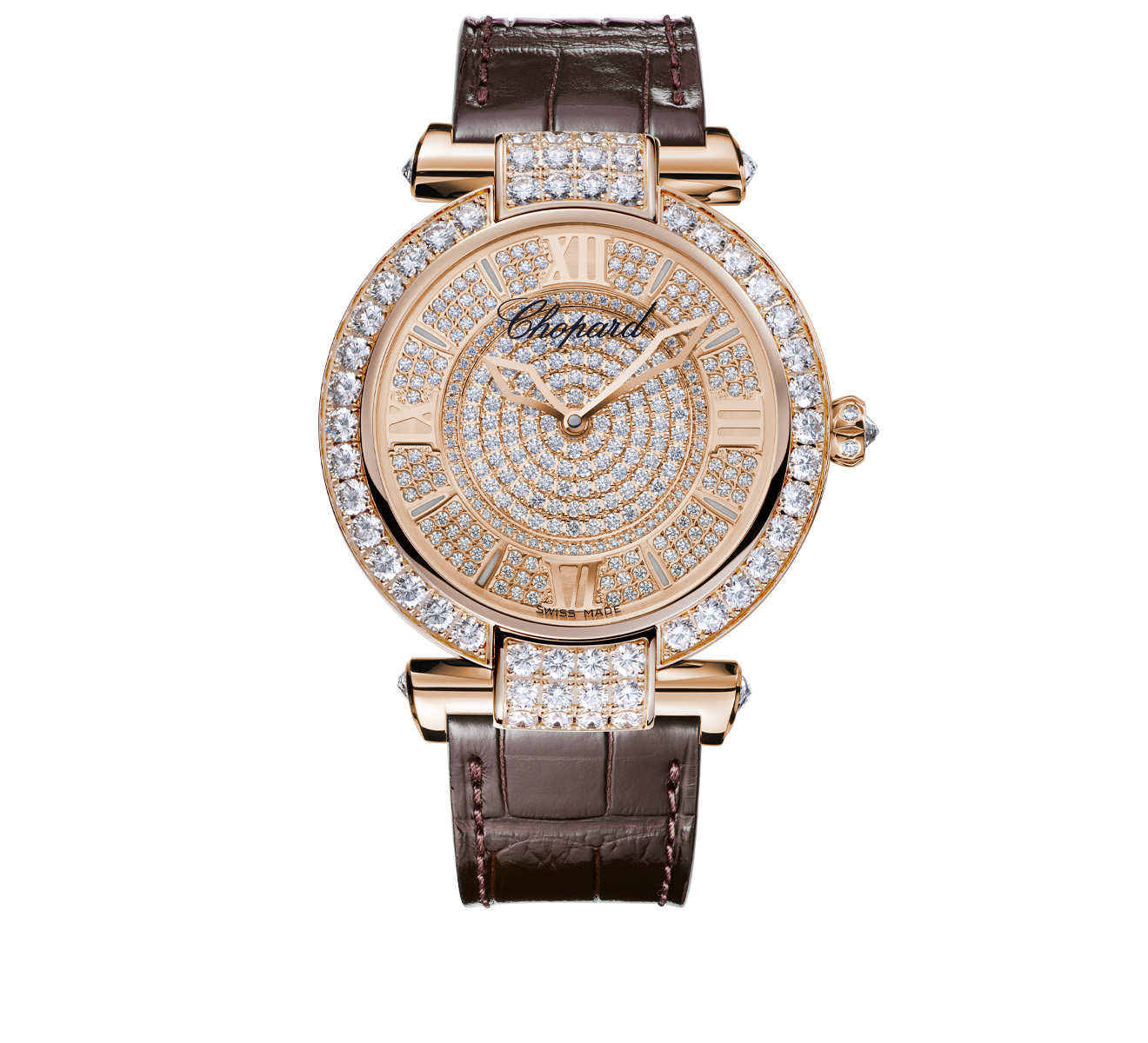 Часы Rose Gold Pave Diamond Chopard Imperiale 384239-5001 - фото 1 – Mercury