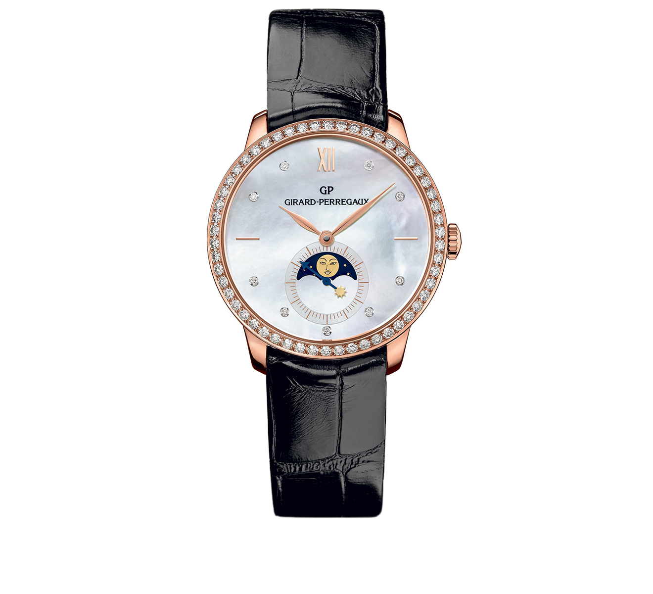 Часы Rose Gold Moon Phase Pearl GIRARD-PERREGAUX 1966 49524D52A751-CK6A - фото 1 – Mercury