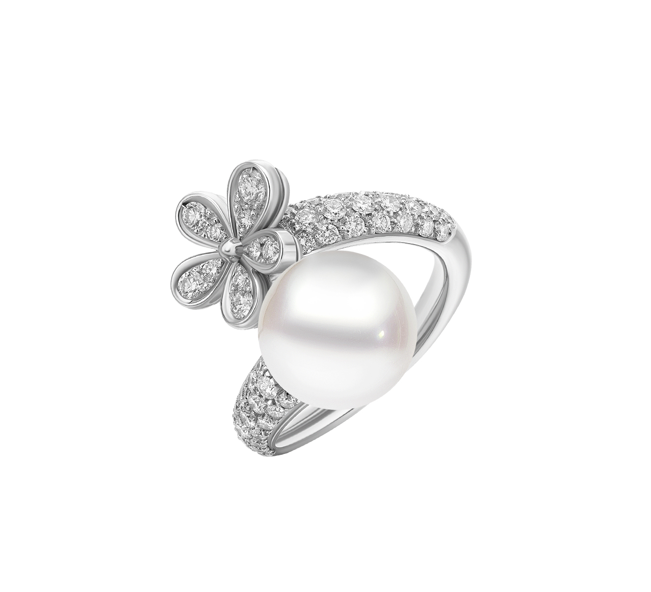 Кольцо MIKIMOTO Milano Daisy MRE 10007 NDXW - фото 1 – Mercury