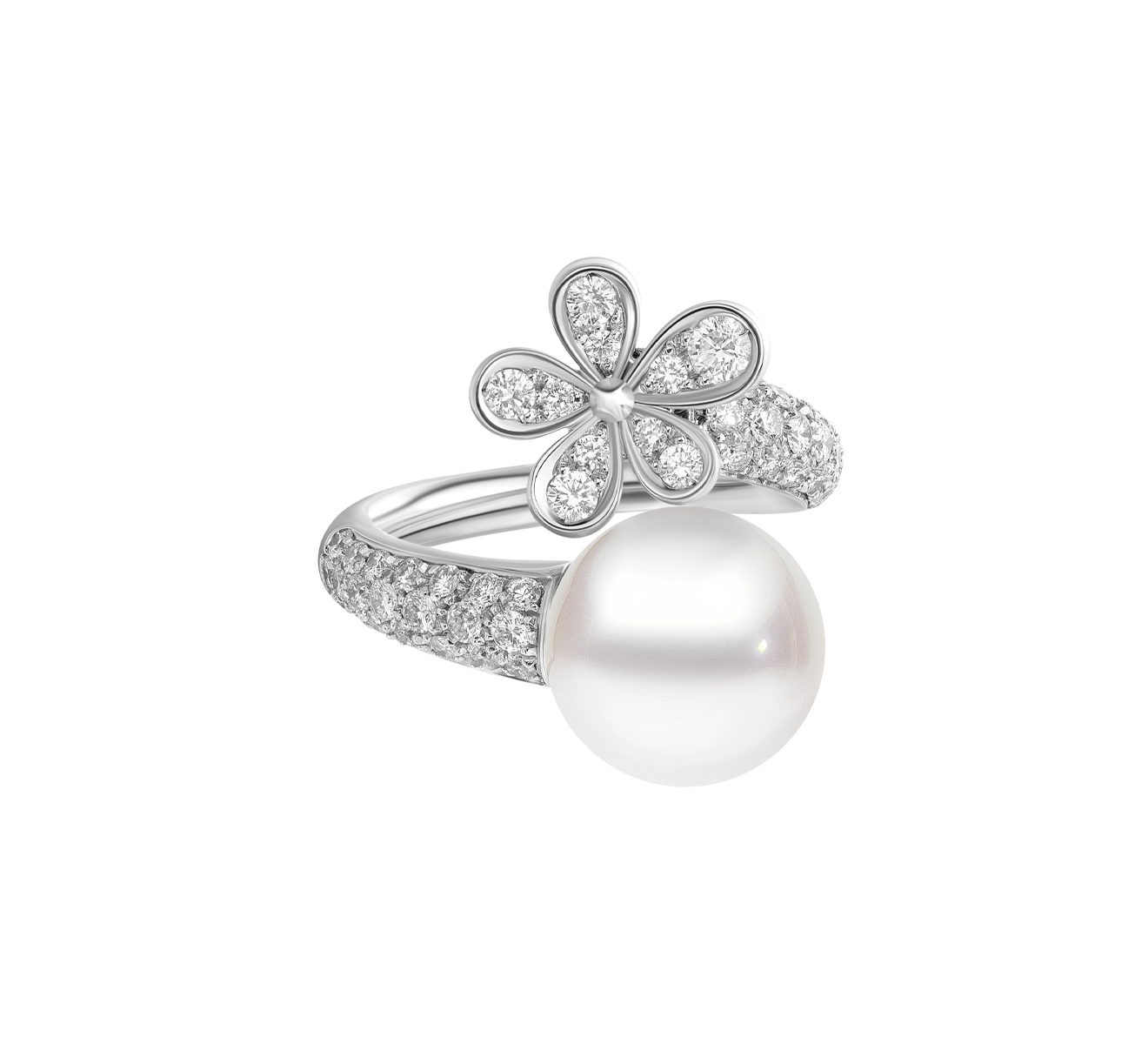 Кольцо MIKIMOTO Milano Daisy MRE 10007 NDXW - фото 2 – Mercury