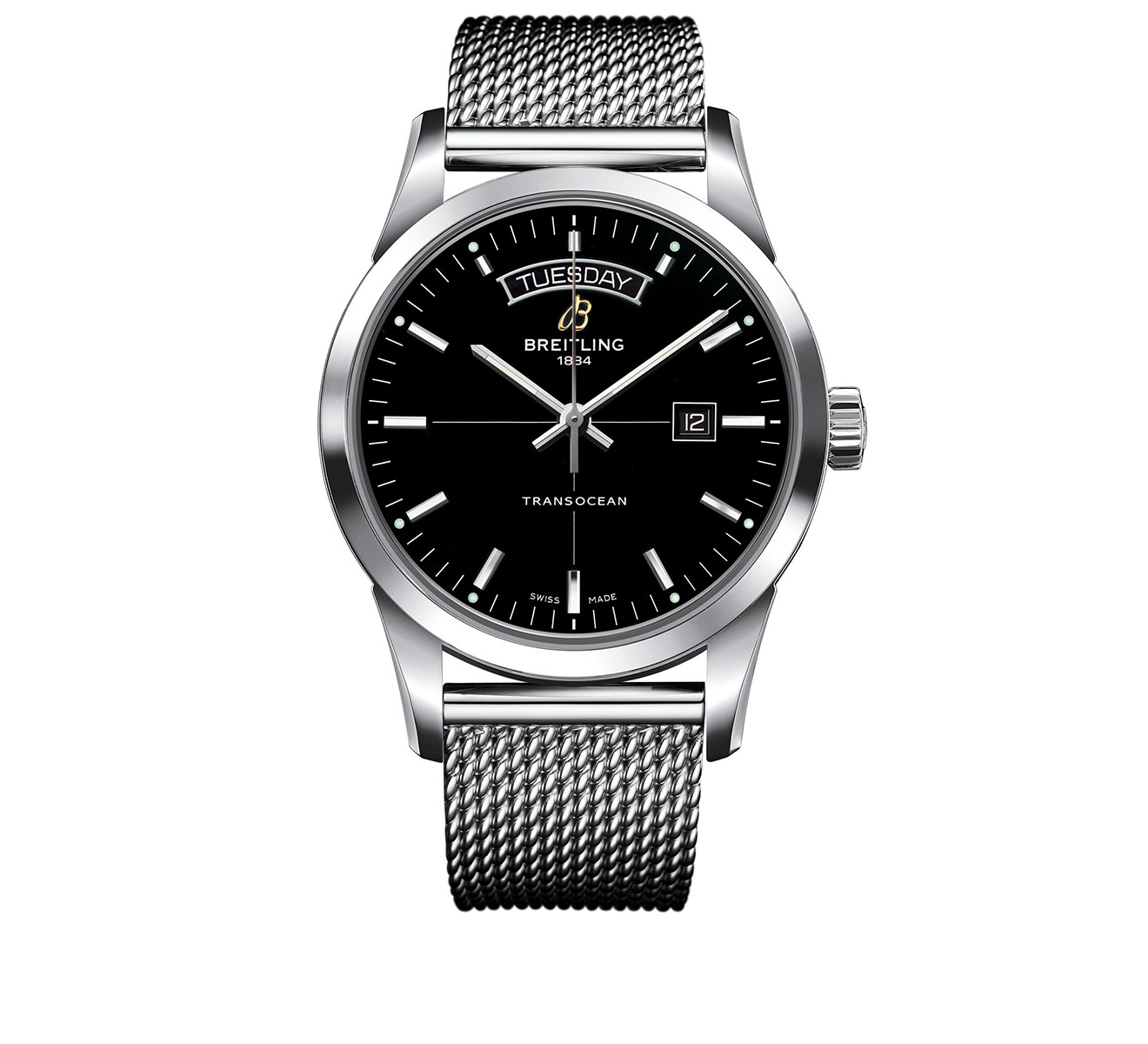 Часы Day & Date Steel Black Breitling Transocean A45310121B1A1 - фото 1 – Mercury