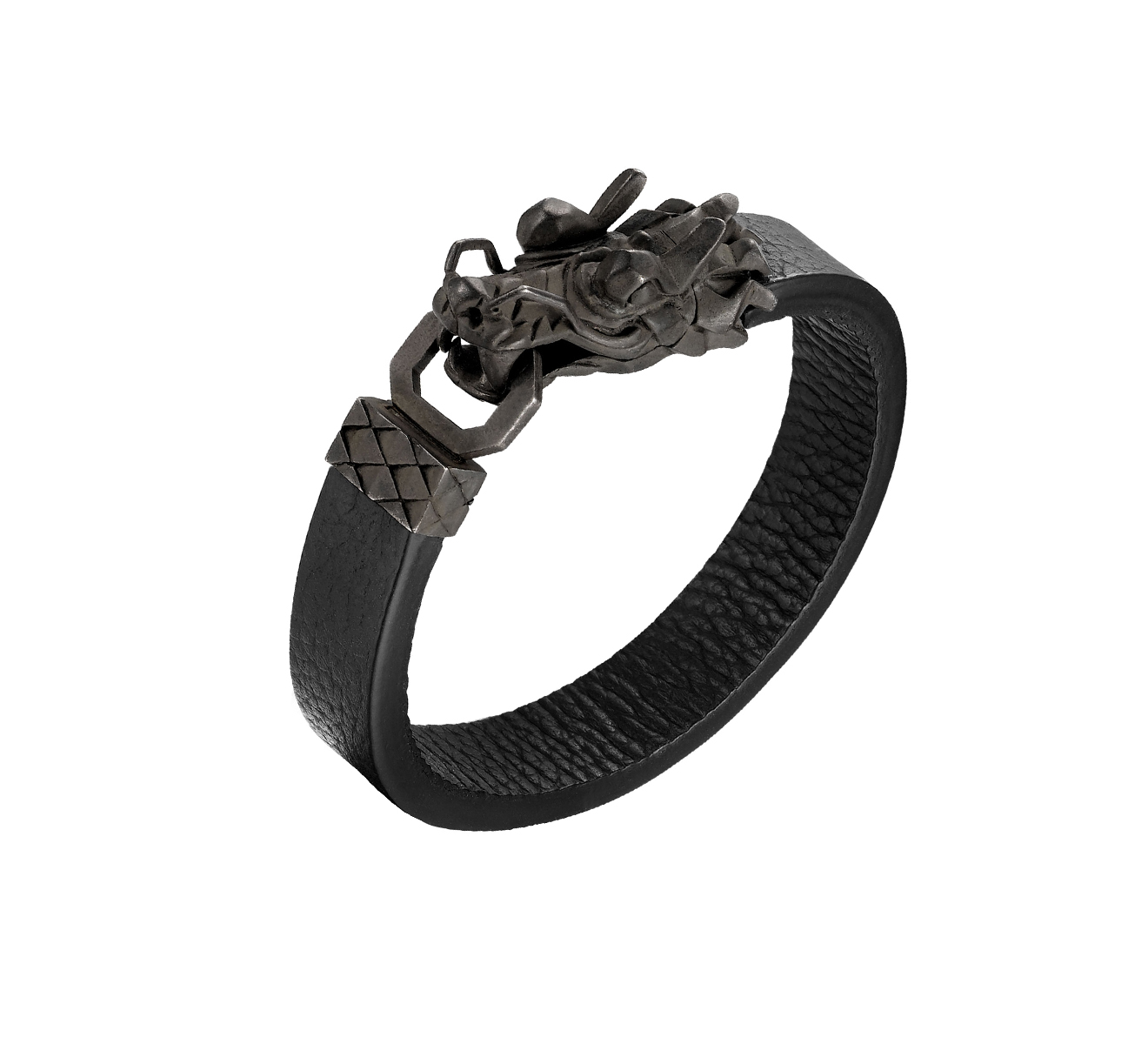 Браслет John Hardy Legends Naga BM65732BL, чернёное серебро, кожа