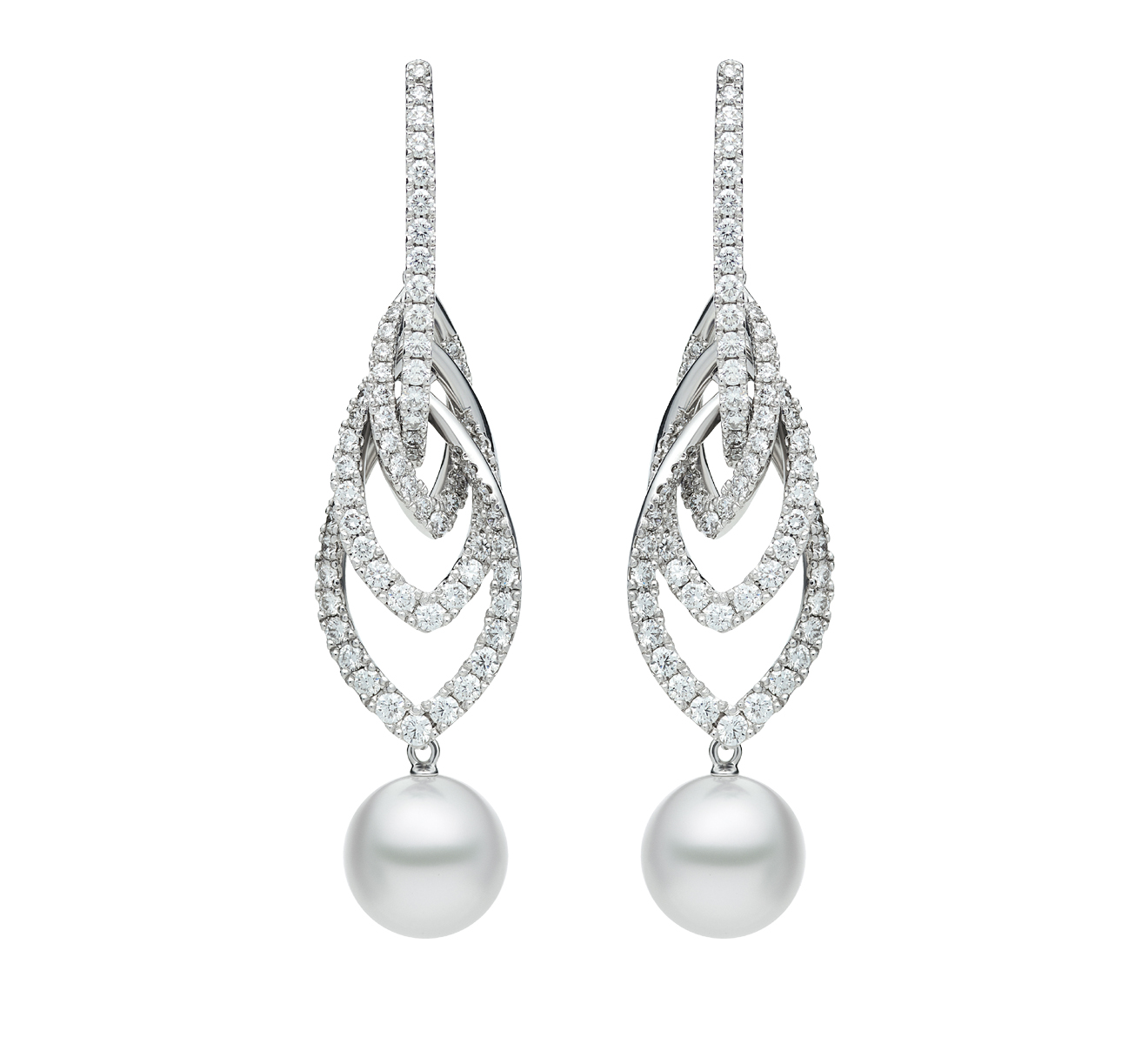 Серьги MIKIMOTO Classic MEQ 10011 NDXW - фото 1 – Mercury