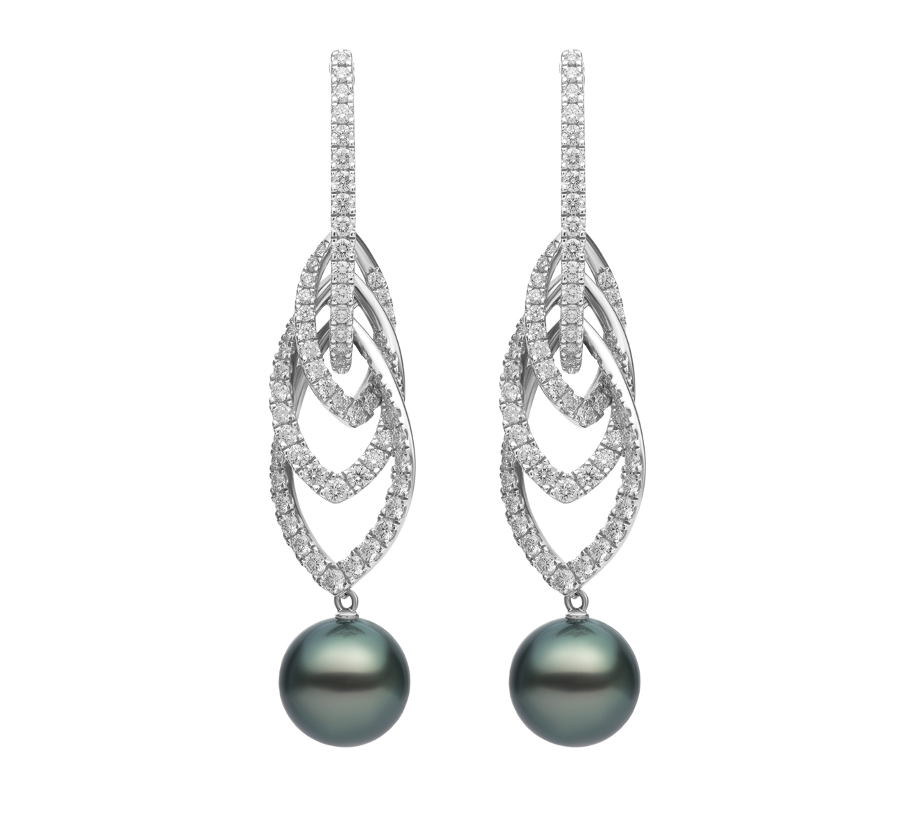 Серьги MIKIMOTO Classic MEQ 10011 BDXW - фото 1 – Mercury