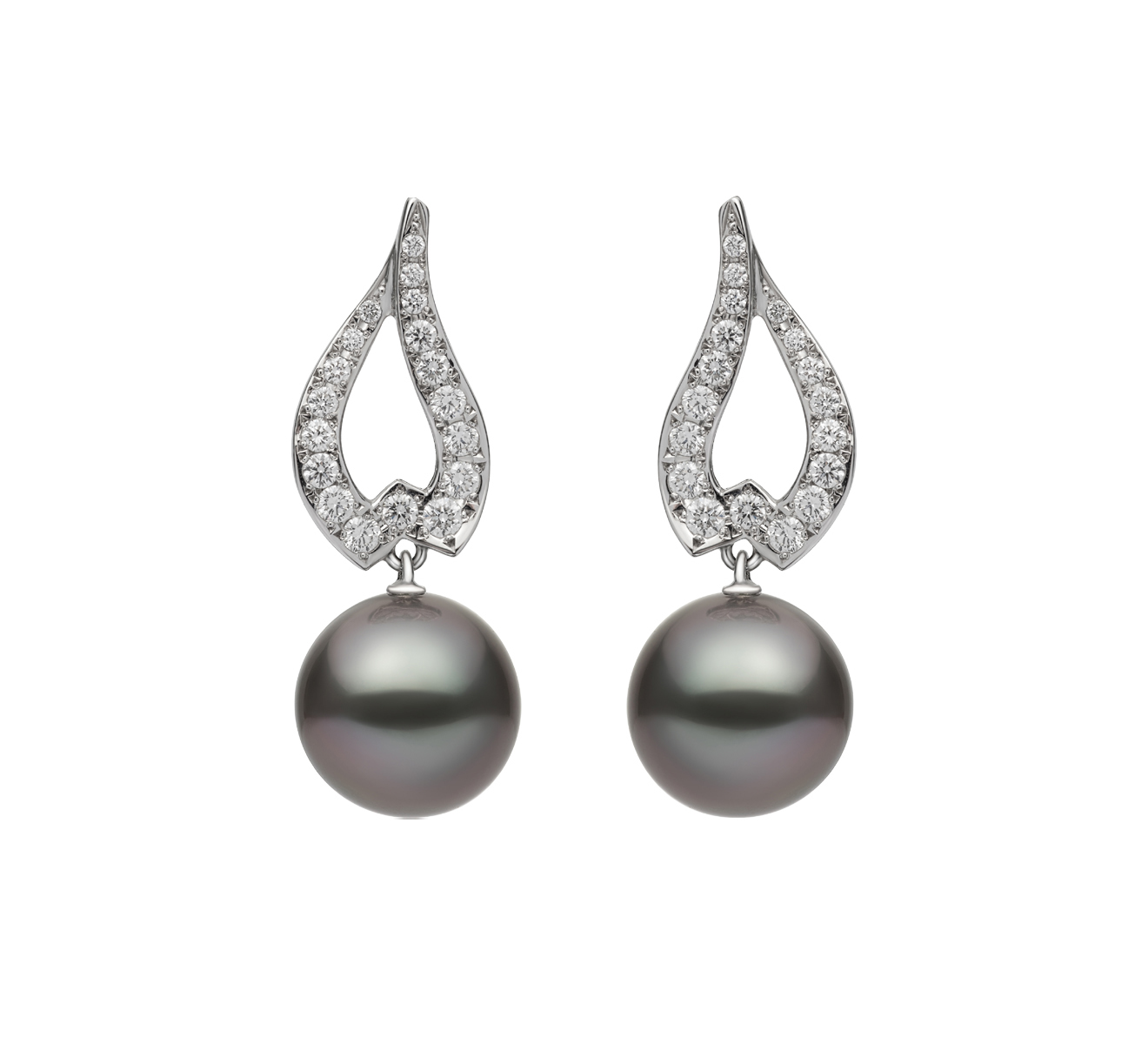 Серьги MIKIMOTO Classic MEQ 10014 BDXW - фото 1 – Mercury