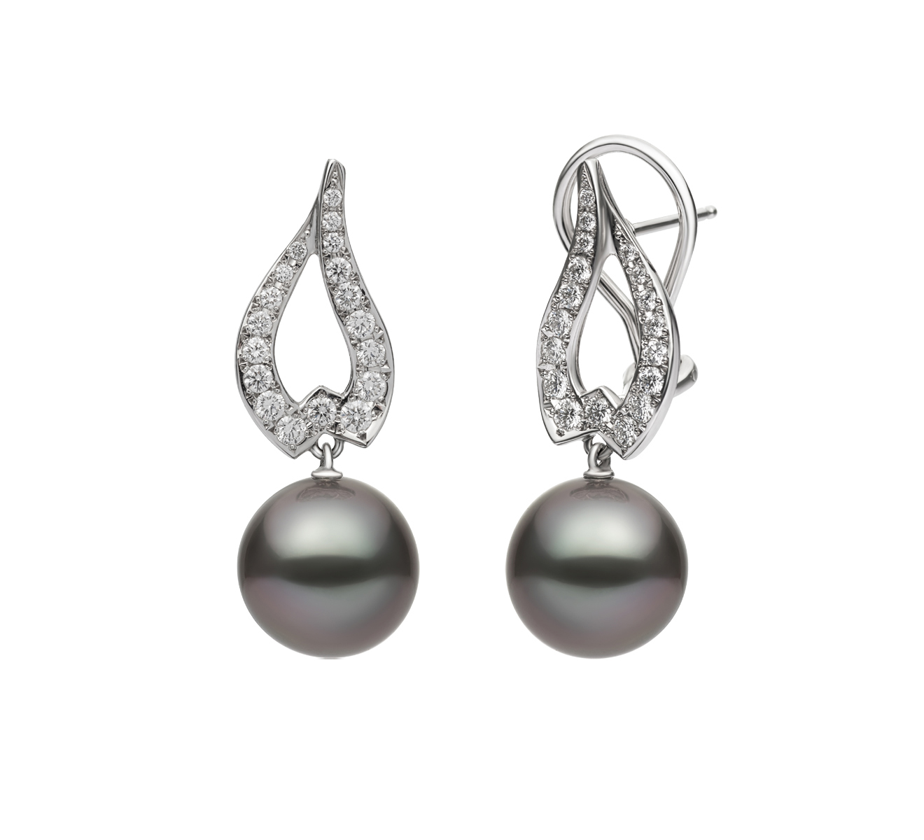 Серьги MIKIMOTO Classic MEQ 10014 BDXW - фото 2 – Mercury