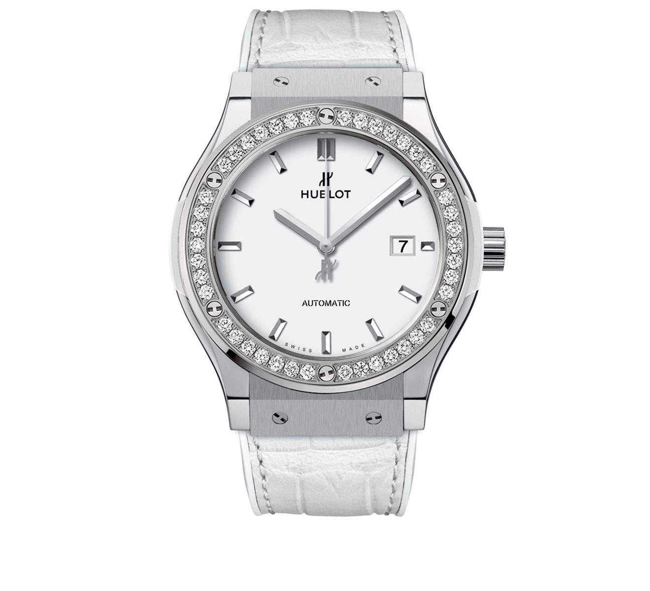 Часы Titanium White Diamonds HUBLOT Classic Fusion 542.NE.2010.LR.1204 - фото 1 – Mercury