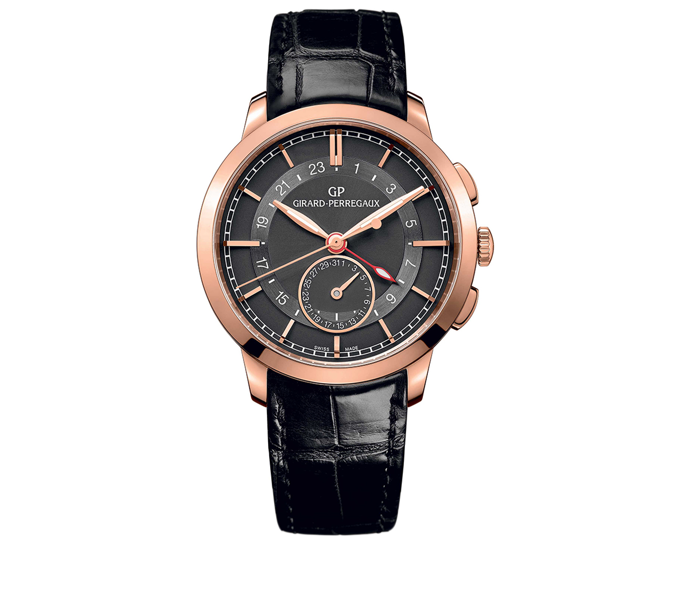 Часы Dual Time Rose Gold Grey GIRARD-PERREGAUX 1966 49544-52-231-BB60 - фото 1 – Mercury