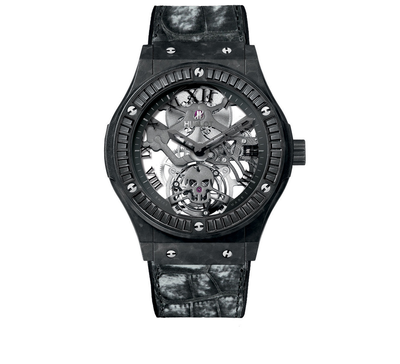 Часы Tourbillon Black Skull HUBLOT Classic Fusion 505.UC.0140.LR.SKULL - фото 1 – Mercury