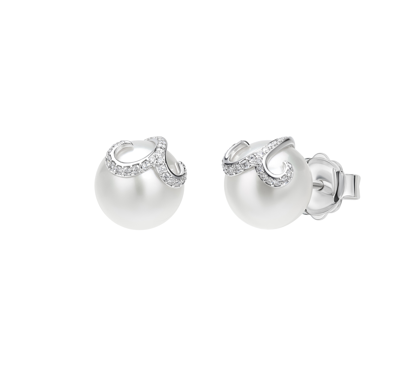 Серьги-гвоздики MIKIMOTO Embrace MEA 10118 NDXW - фото 2 – Mercury