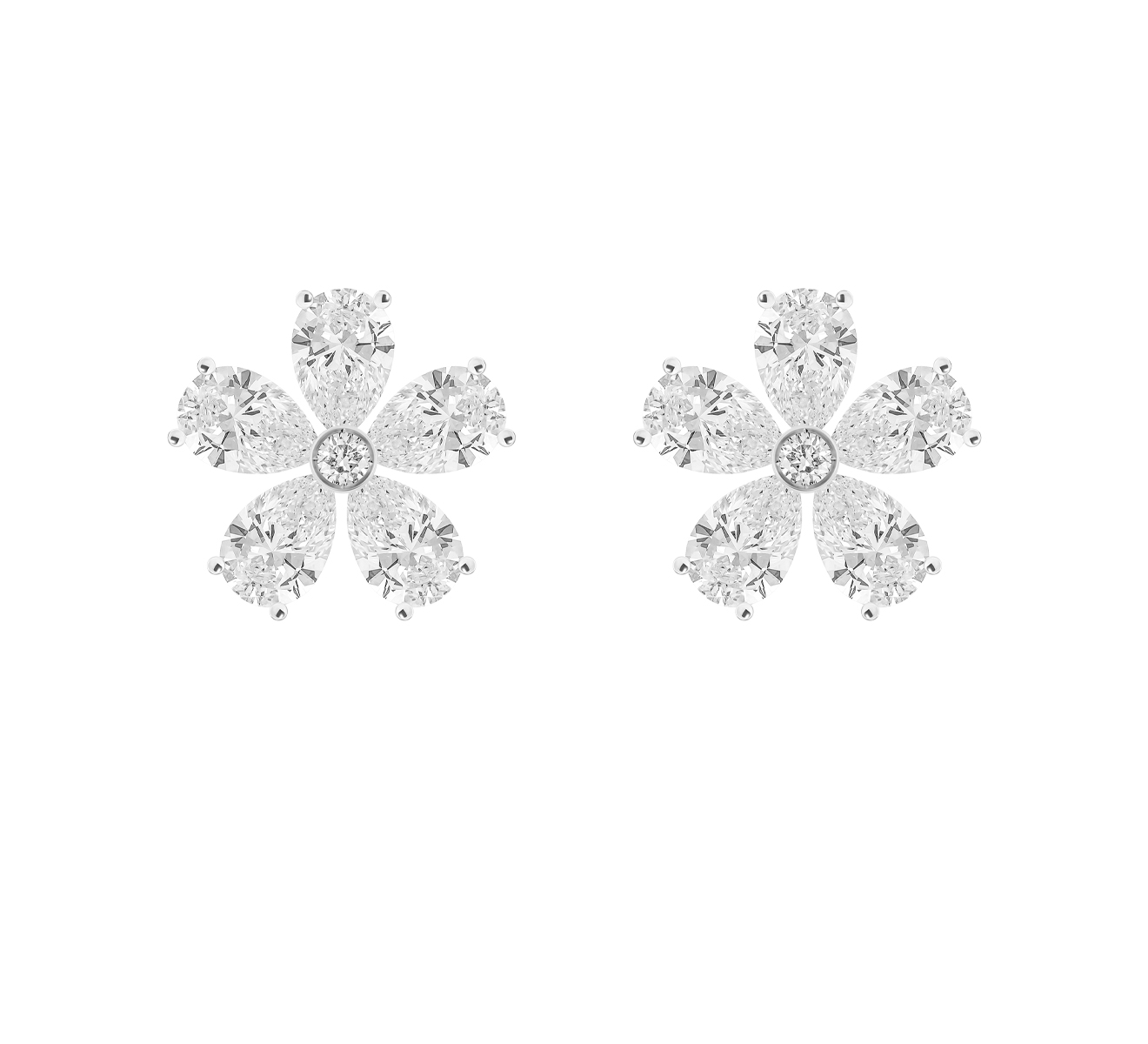 Серьги-гвоздики Mercury Flower ME18723/WG/FL0.90 - фото 1 – Mercury