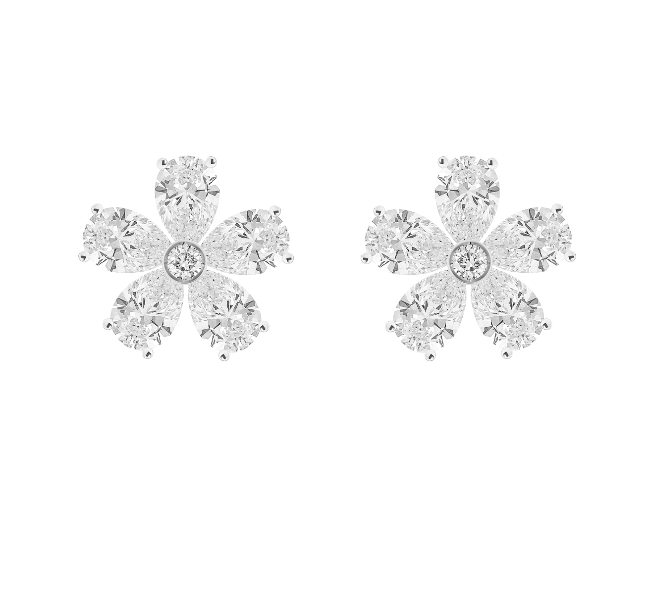 Серьги-гвоздики Mercury Flower ME18723/WG/FL1.00 - фото 1 – Mercury