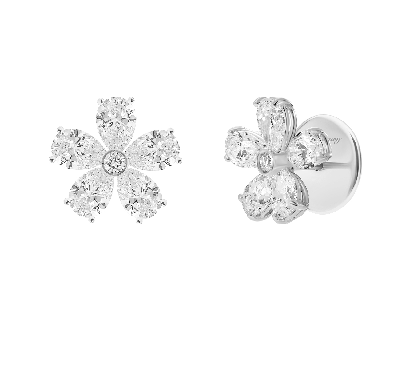 Серьги-гвоздики Mercury Flower ME18723/WG/FL1.00 - фото 2 – Mercury