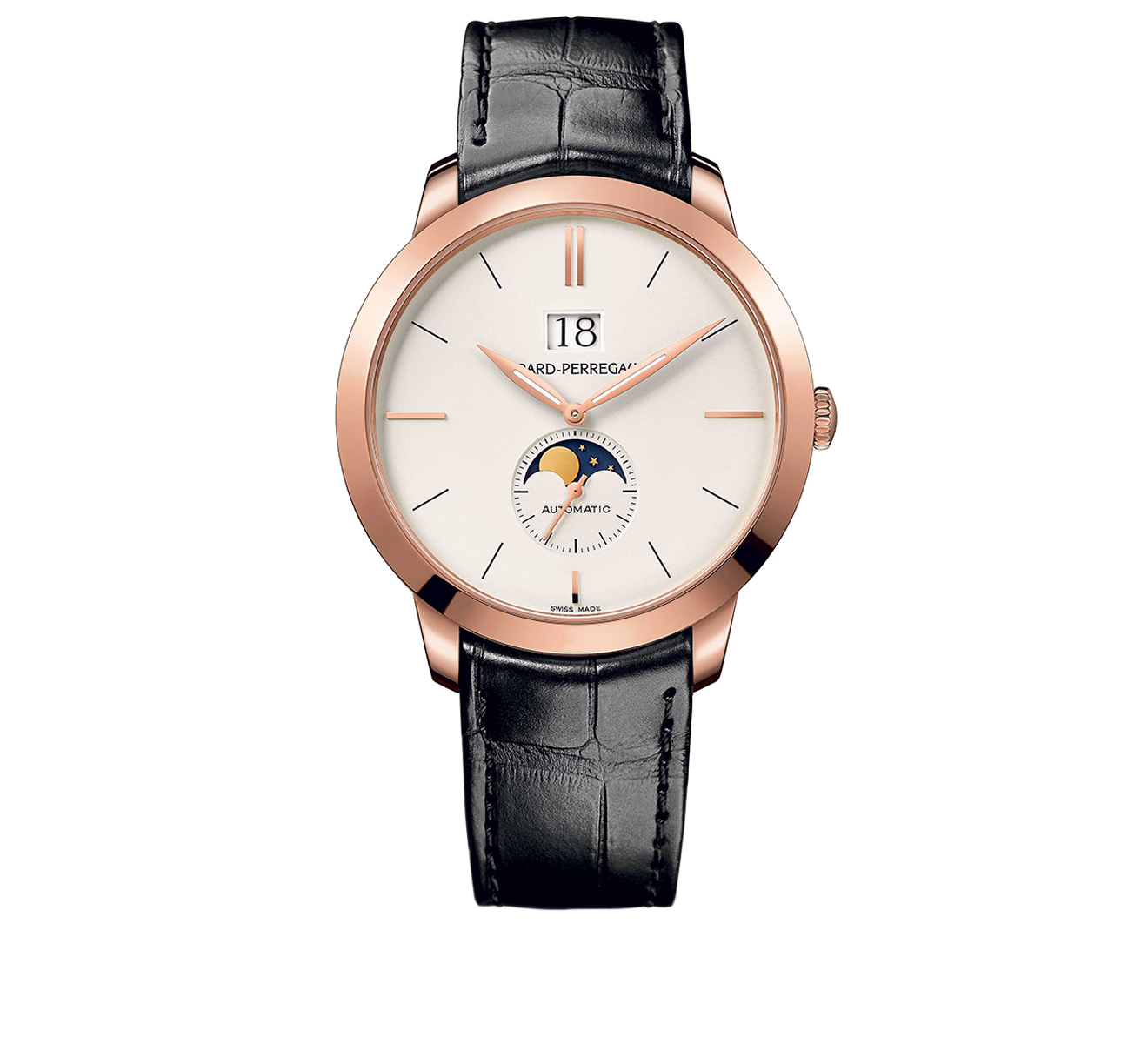 Часы Rose Gold Moon Phase White GIRARD-PERREGAUX 1966 49546-52-131-BB60 - фото 1 – Mercury