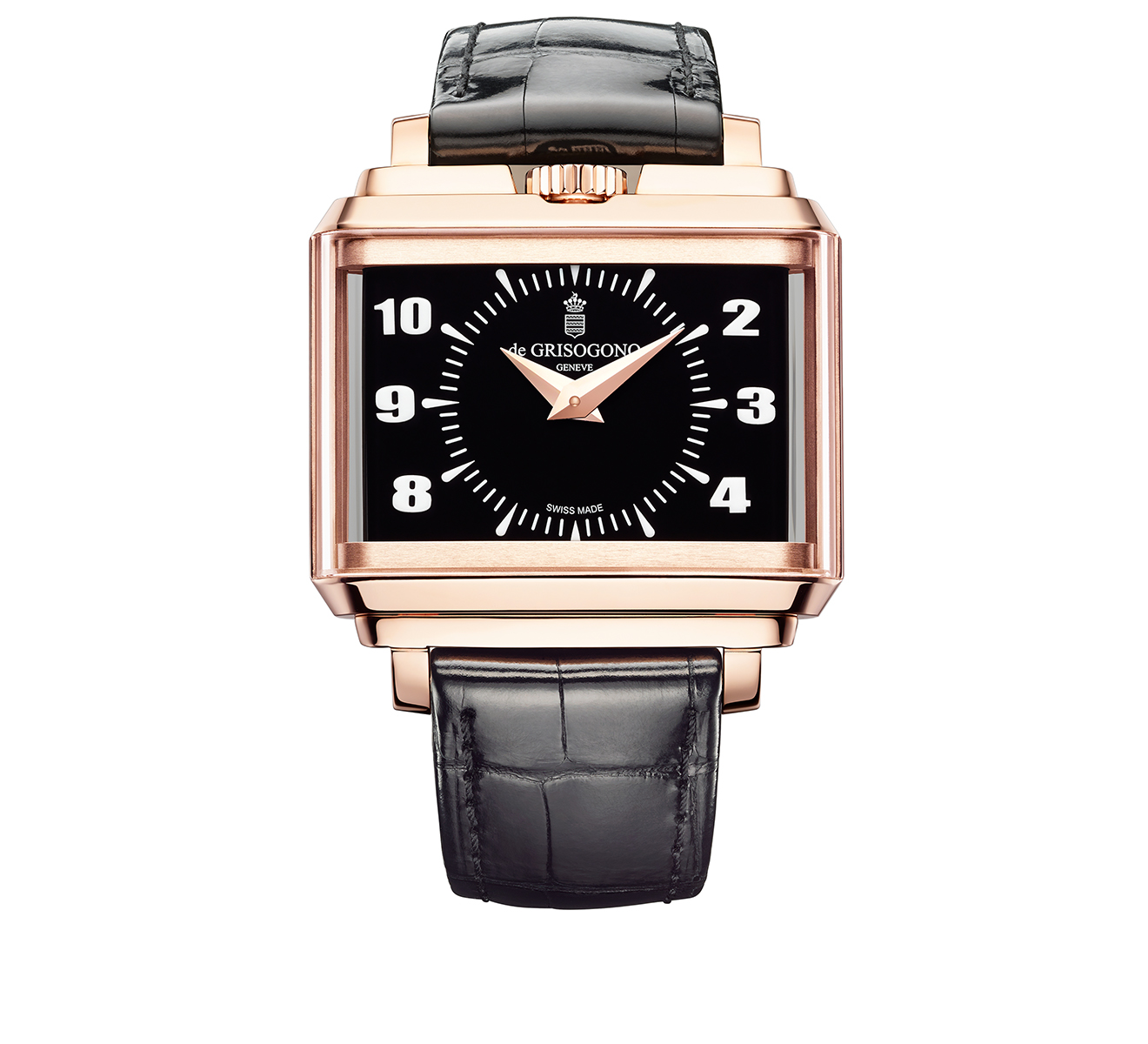 Часы Panoramic Rose Gold Black de GRISOGONO New Retro NEW RETRO N02 - фото 1 – Mercury