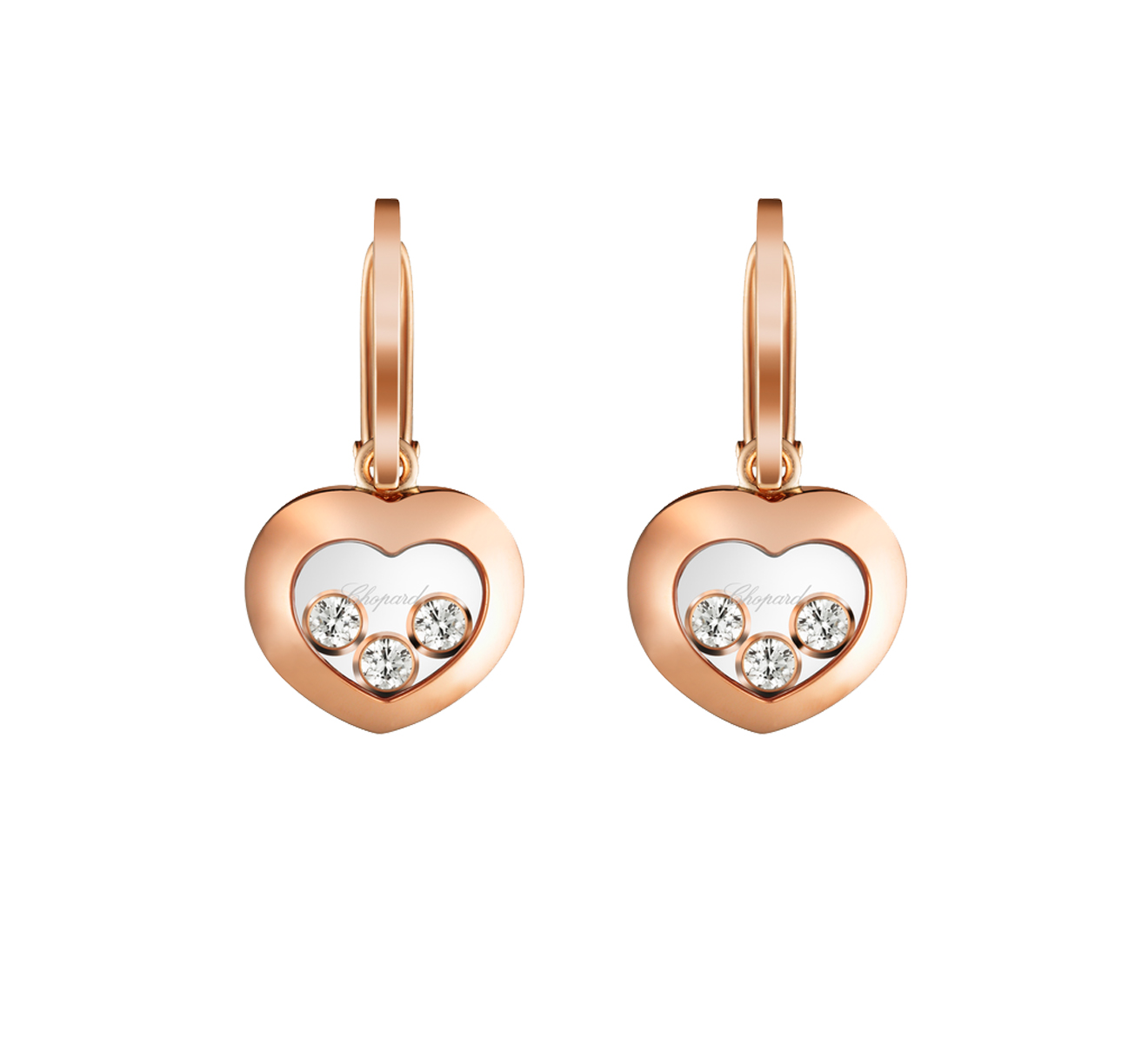 Серьги Happy Curves Heart Chopard Happy Diamonds 839203-5003 - фото 1 – Mercury