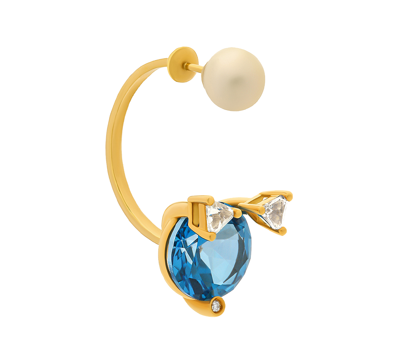 Серьга Magic Kitty Delfina Delettrez Magic Triangle MGT5001.E(BLUE) - фото 3 – Mercury