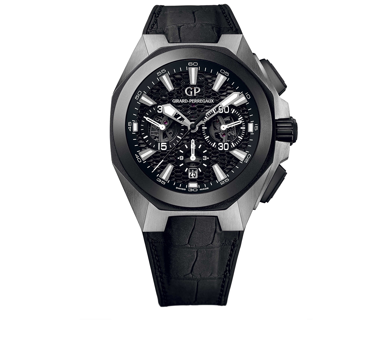 Часы Titanium Ceramic Black Chrono GIRARD-PERREGAUX Sea Hawk 49971-37-631-BB6A - фото 1 – Mercury