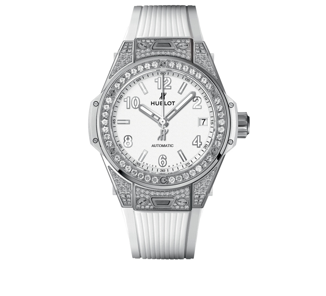 Часы One Click Steel White Pave HUBLOT Big Bang 465.SE.2010.RW.1604 - фото 1 – Mercury