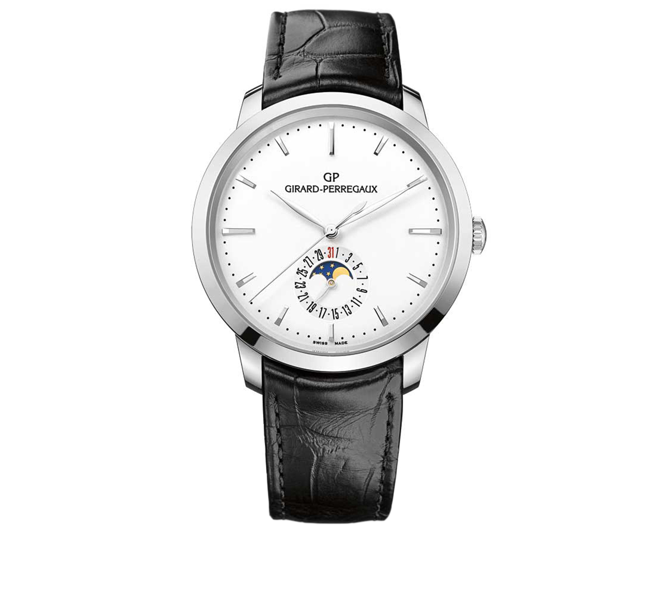 Часы Steel Moon Phase White GIRARD-PERREGAUX 1966 49545-11-131-BB60 - фото 1 – Mercury