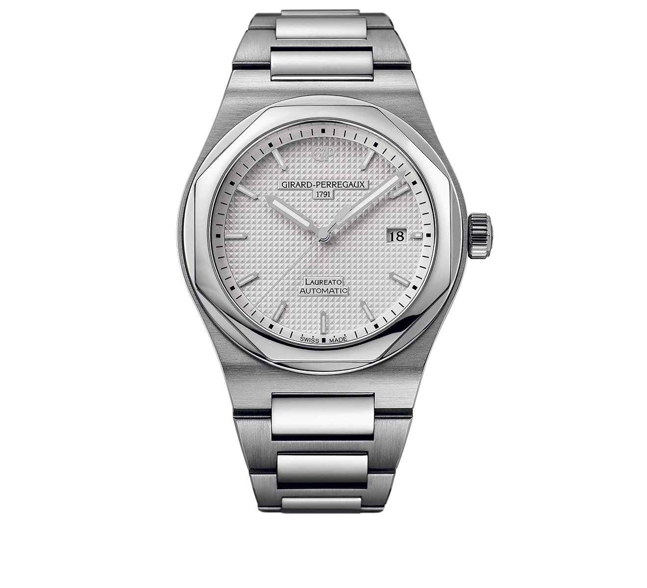 Часы Steel Date Silver GIRARD-PERREGAUX Laureato 81000-11-131-11A - фото 1 – Mercury