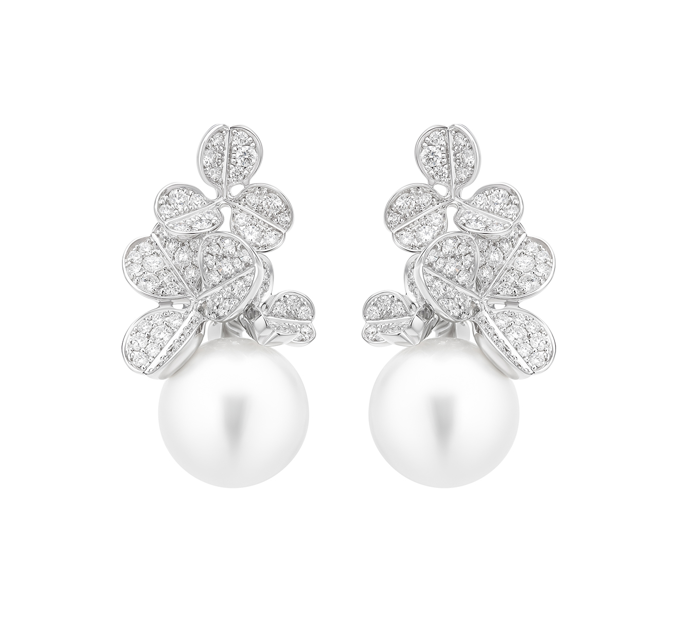 Серьги MIKIMOTO Fortune Leaves MEQ 10047 NDXW - фото 1 – Mercury