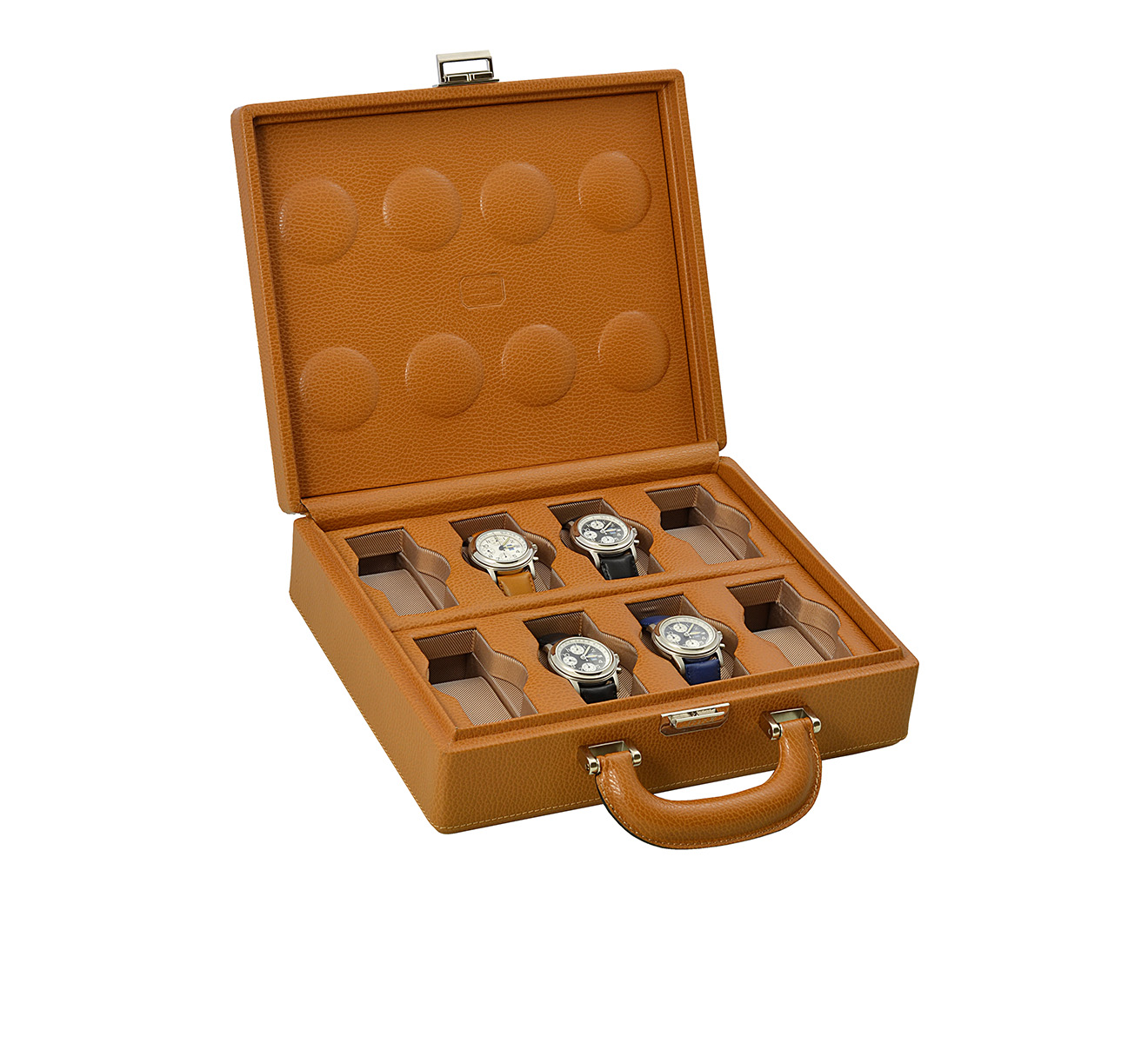 Кейс для часов SCATOLA del TEMPO Watch Cases VALIGETTA 8 COMPATTA HANDLE CHESTNUT - фото 1 – Mercury