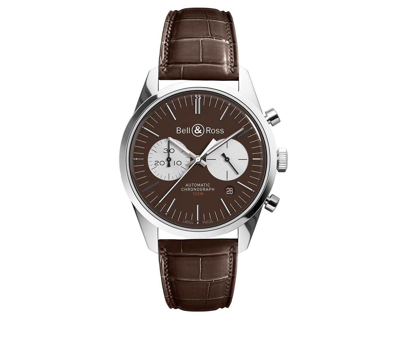 Часы Officer Brown Bell&Ross Vintage BRG126-BRN-ST/SCR - фото 1 – Mercury