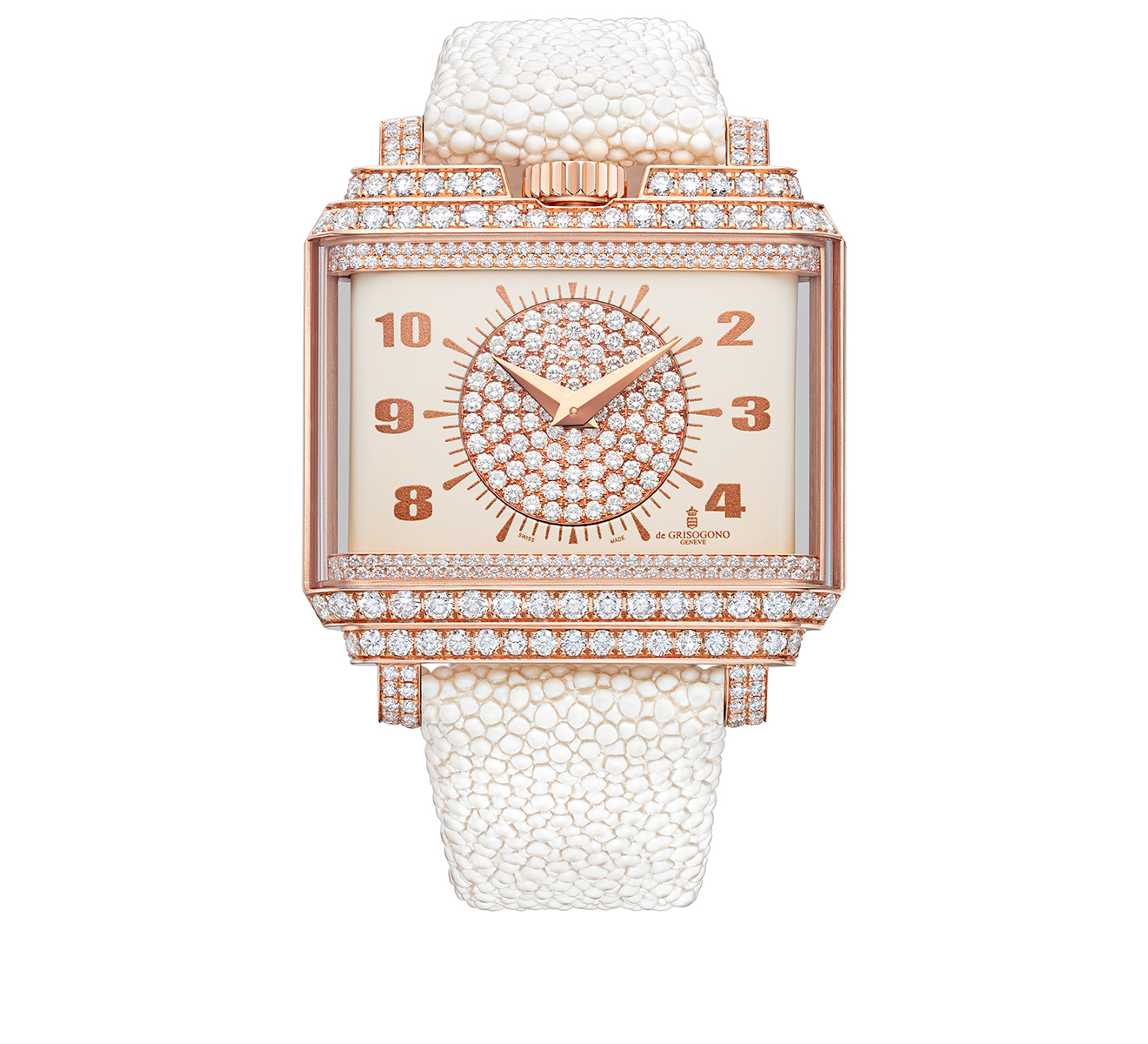 Часы Rose Gold Diamonds de GRISOGONO New Retro NEW RETRO W S01 - фото 1 – Mercury