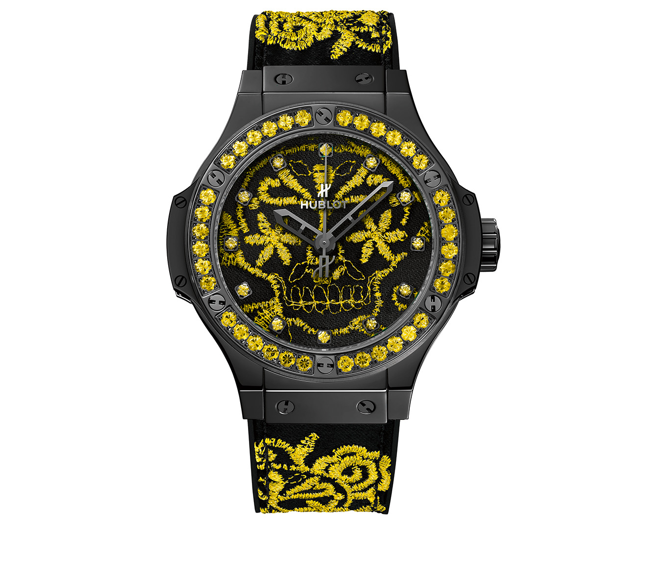 Часы Broderie Sugar Skull Fluo Sunpower HUBLOT Big Bang 343.CY.6590.NR.1211 - фото 1 – Mercury