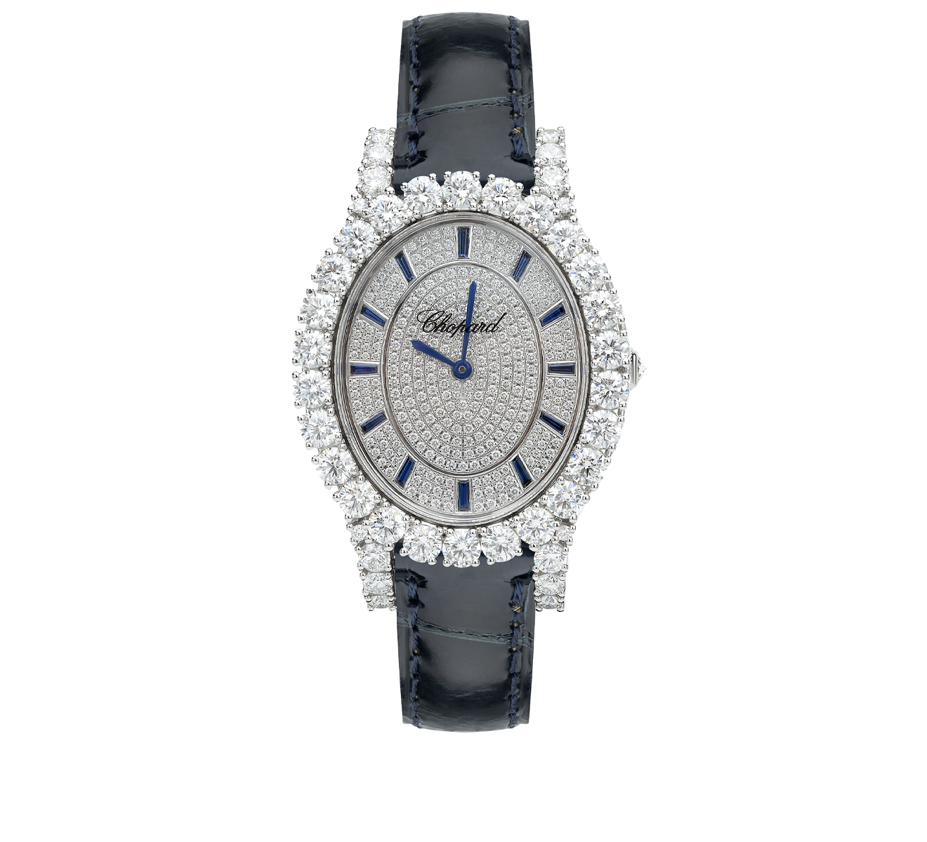 Часы White Gold Pave Blue Chopard L'Heure du Diamant 139383-1034 - фото 1 – Mercury