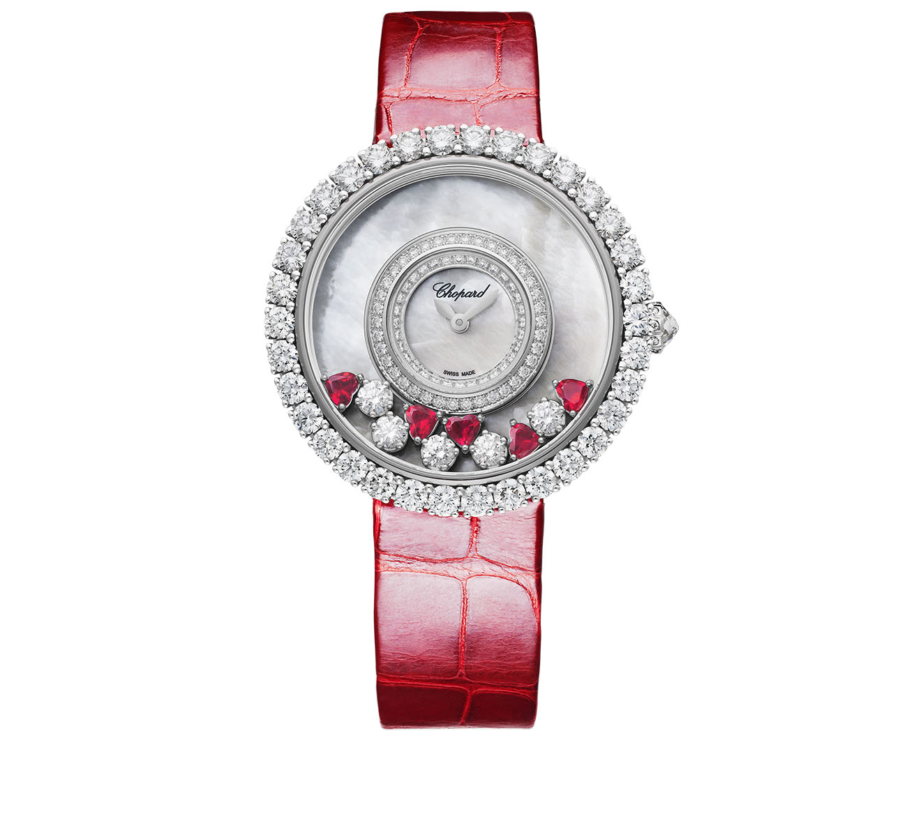 Часы Happy Diamonds Icons Round Ruby Heart Chopard Happy Diamonds 204445-1006 - фото 1 – Mercury