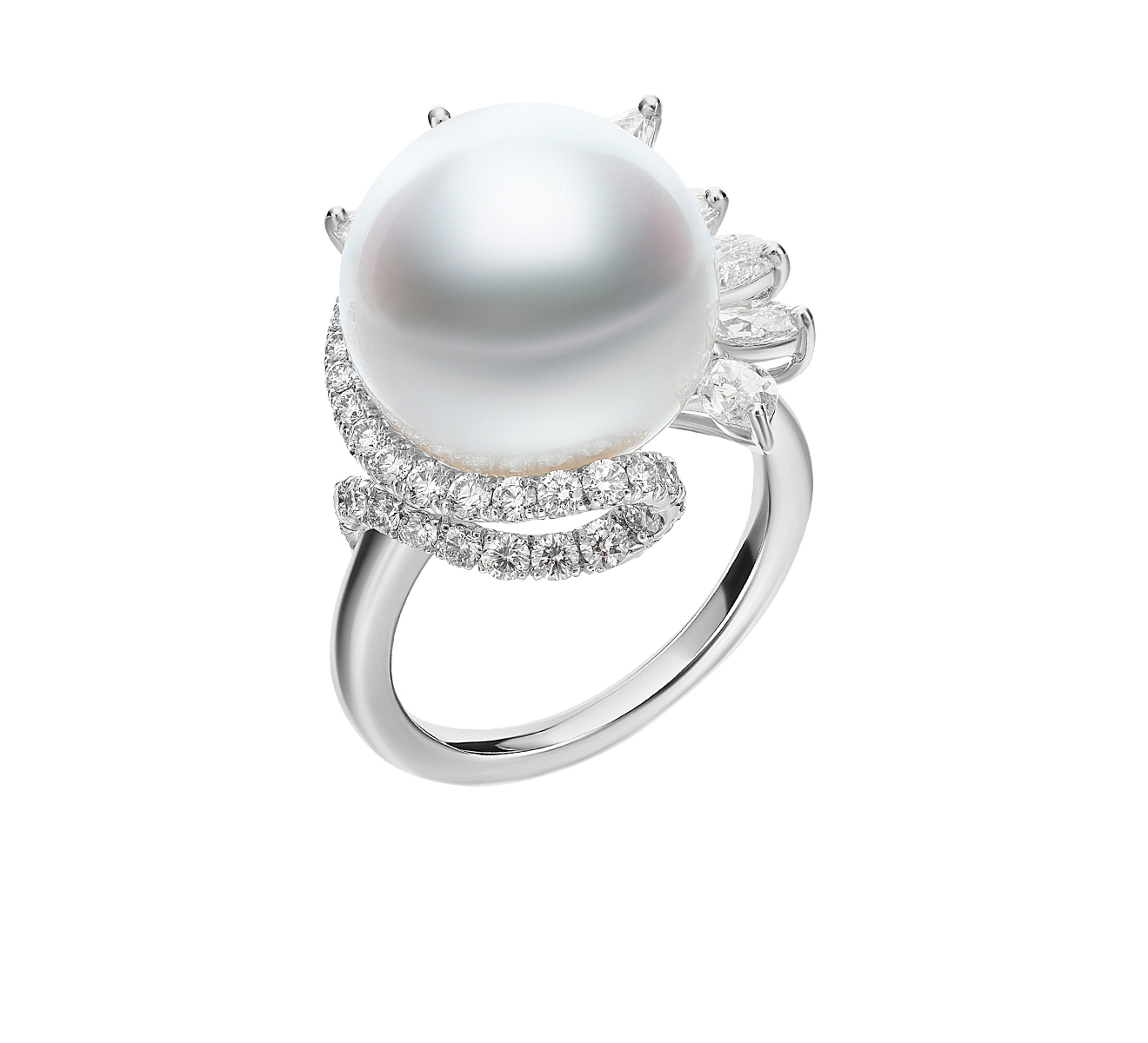 Кольцо MIKIMOTO Classic MRQ 10035 NDXW - фото 1 – Mercury