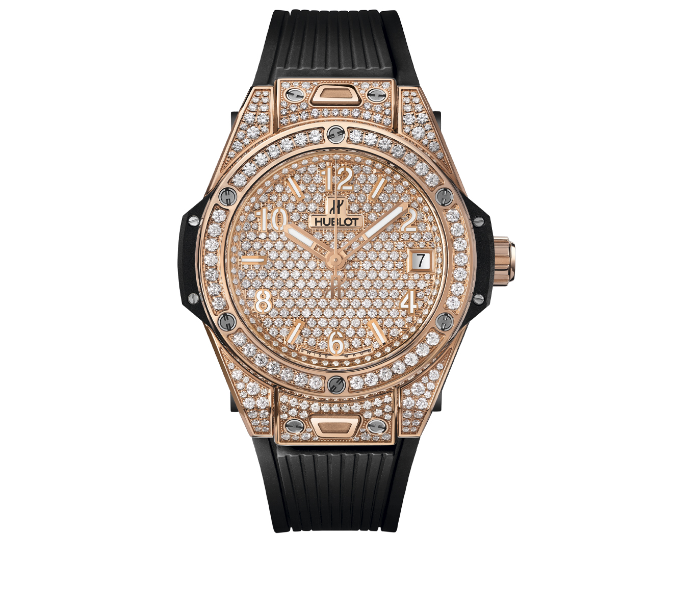 Часы One Click King Gold Full Pave HUBLOT Big Bang 465.OX.9010.RX.1604 - фото 1 – Mercury