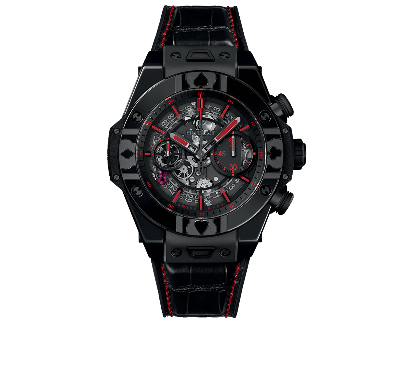 Часы Unico World Poker Tour All Black HUBLOT Big Bang 411.CX.1113.LR.WPT17 - фото 1 – Mercury