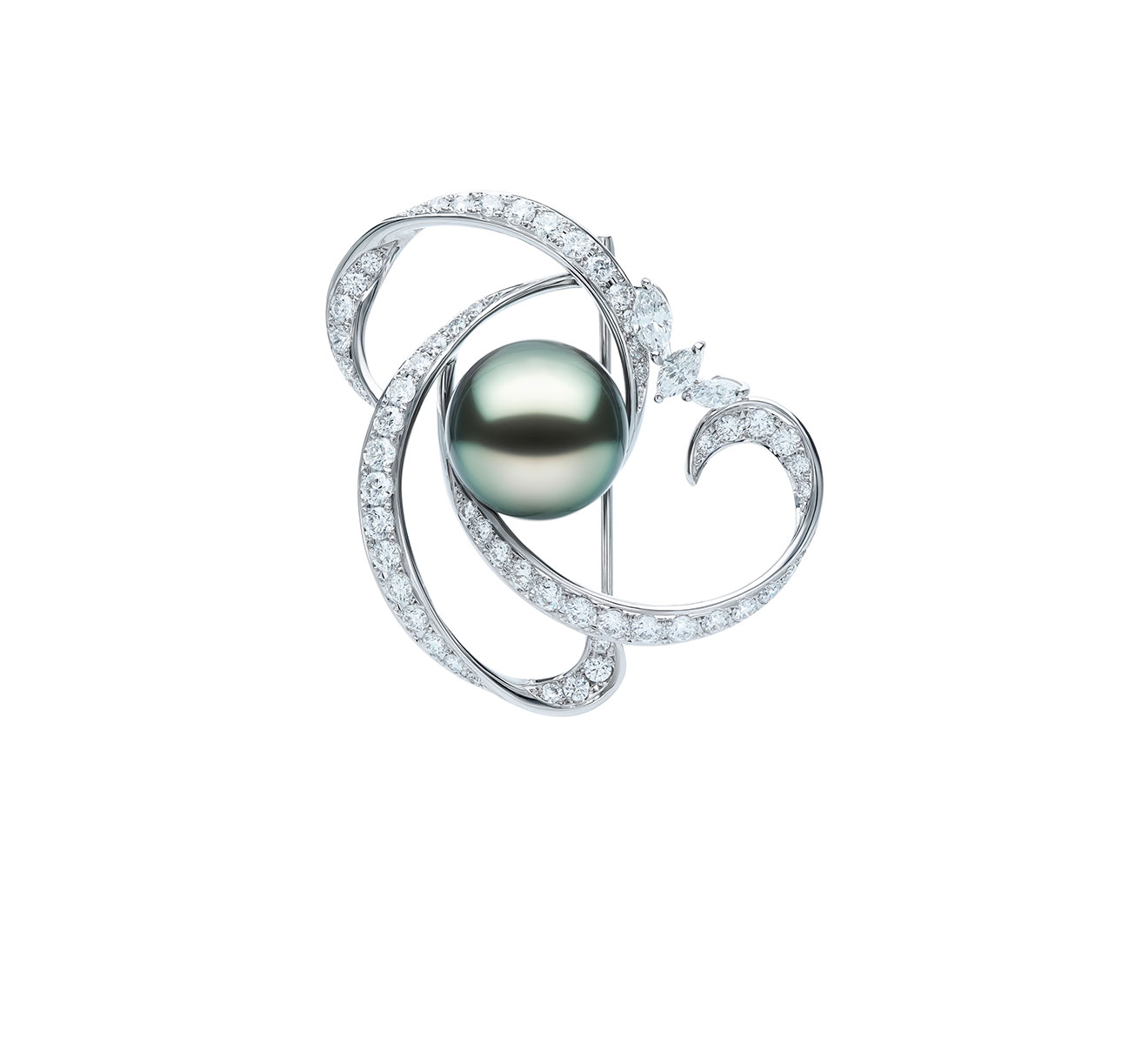 Брошь MIKIMOTO Classic MBQ 10017 BDXW - фото 1 – Mercury