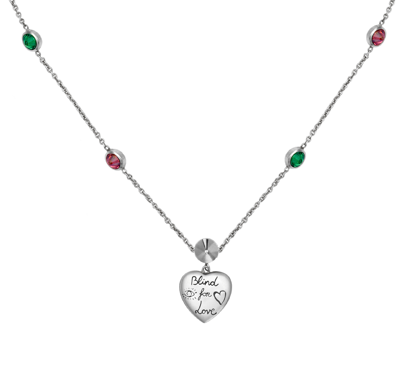 gucci blind for love heart necklace