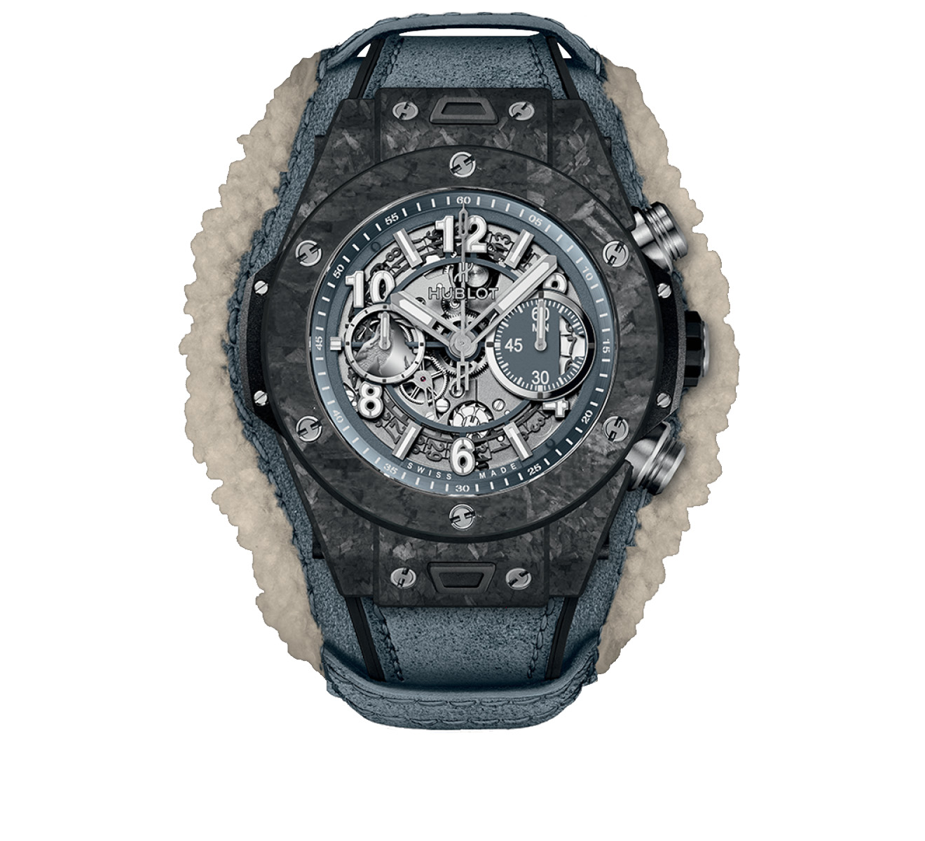 Часы Unico Frosted Carbon HUBLOT Big Bang 411.QK.7170.VR.ALP18 - фото 1 – Mercury