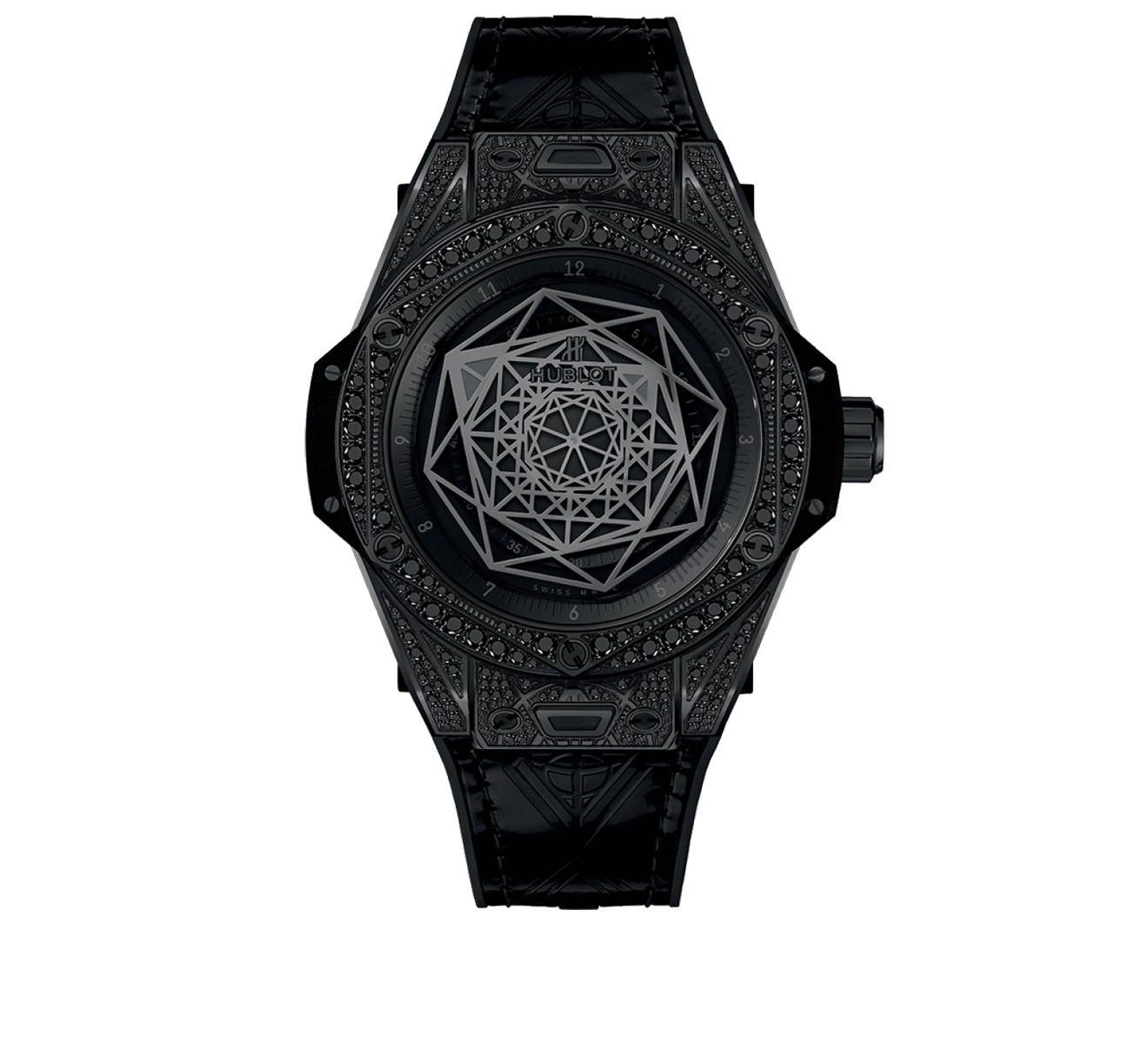 Часы Sang Bleu All Black Pavé HUBLOT Big Bang 465.CS.1114.VR.1700.MXM18 - фото 1 – Mercury