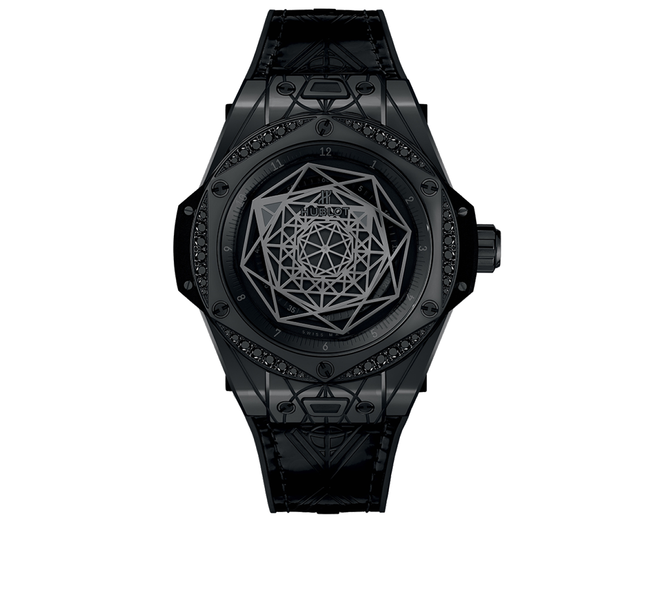 Часы Sang Bleu All Black Diamonds HUBLOT Big Bang 465.CS.1114.VR.1200.MXM18 - фото 1 – Mercury